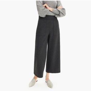 J crew ponte blue wide leg crop patch pants medium